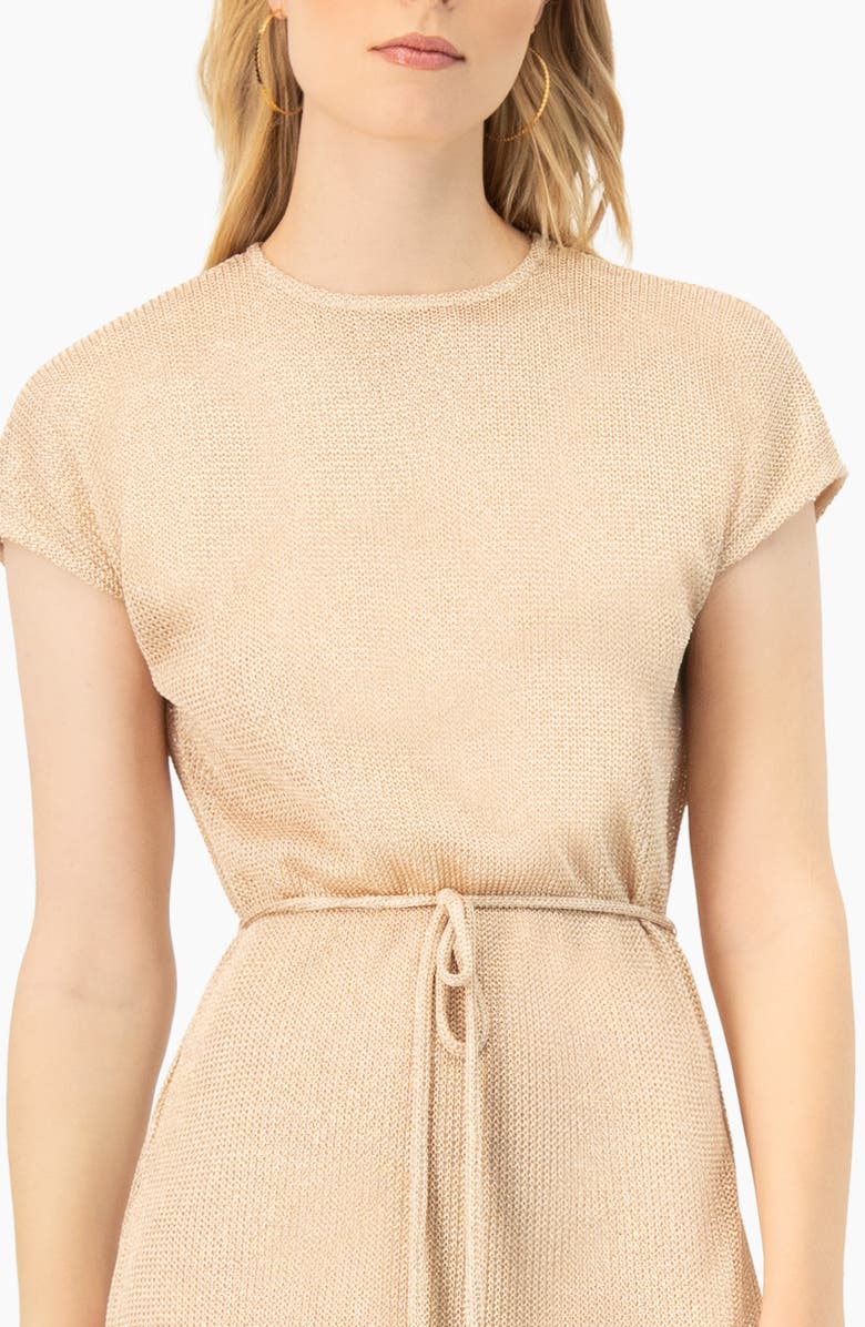 IVONNE Knitted Tunic With Side Slits, Alternate, color, Gold