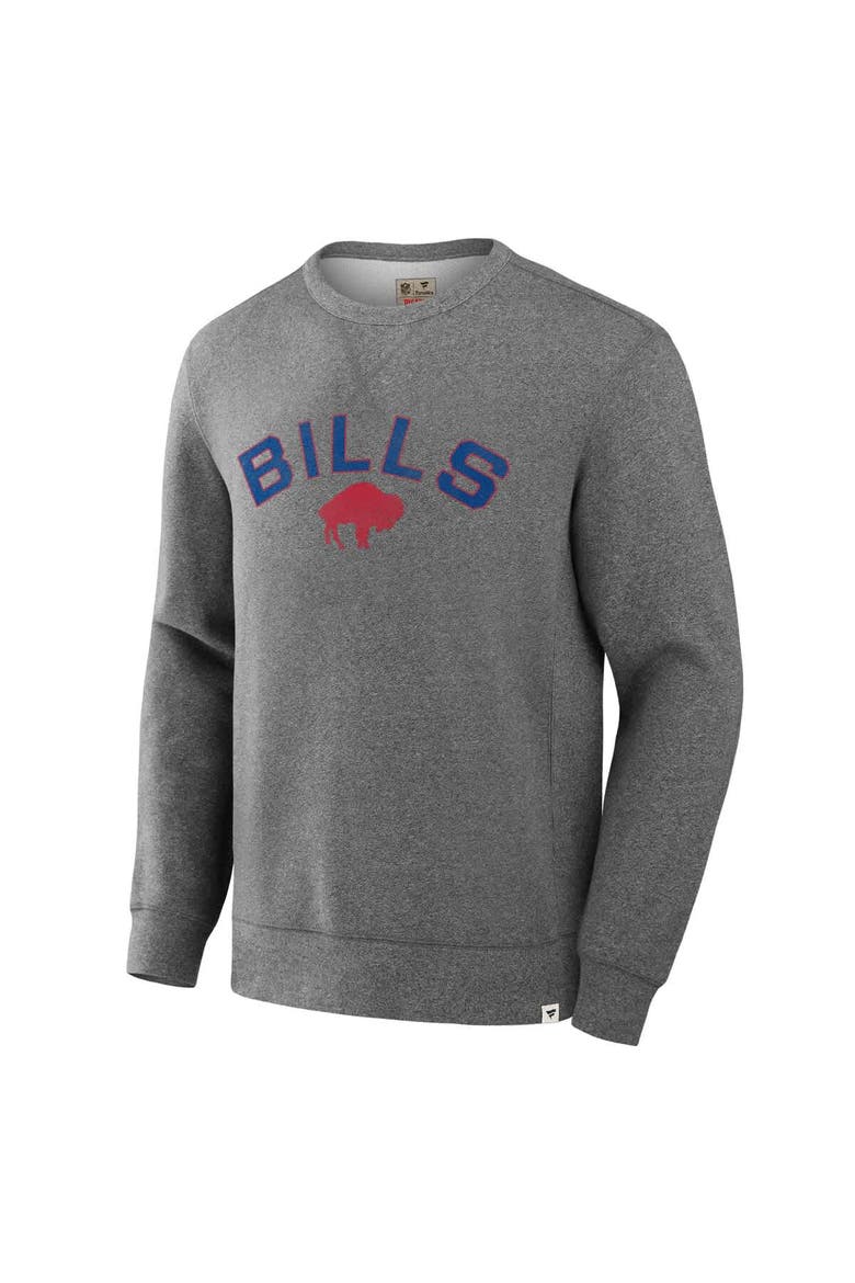 Men's Fanatics  Heather Gray Buffalo Bills Loop Terry Pullover Sweatshirt, Alternate, color, Heather Gray