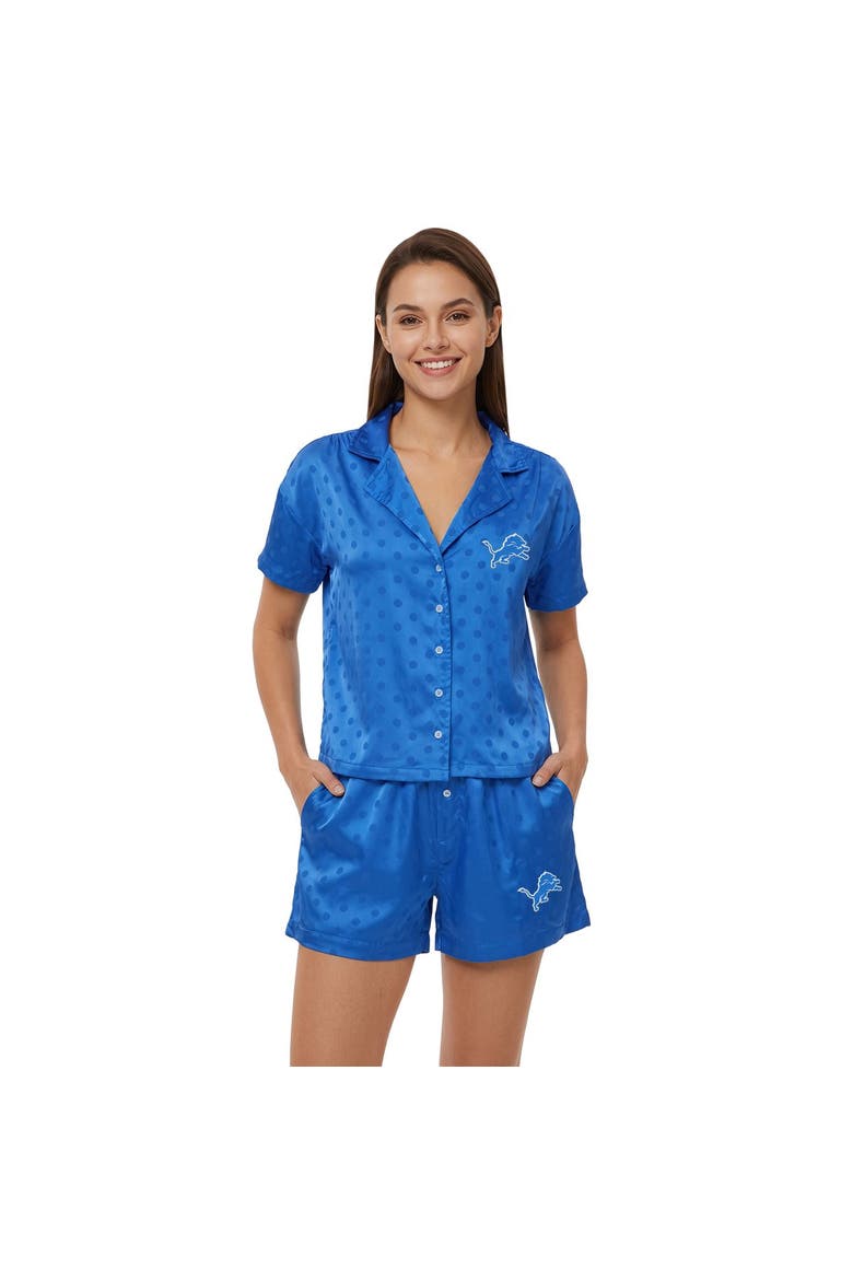 Women's Concepts Sport  Blue Detroit Lions Wink Dot Satin Jacquard Sleep Set, Main, color, Blue