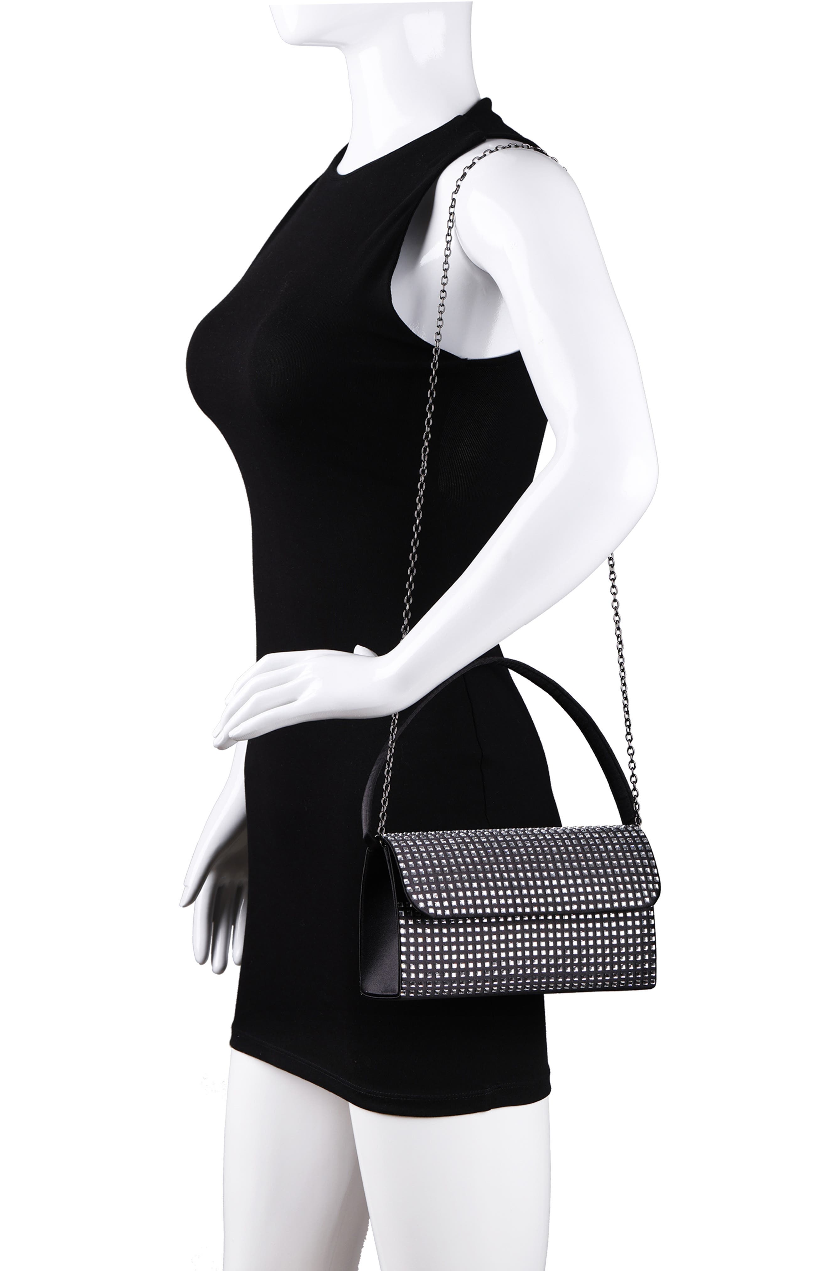 LADY COUTURE Shana Rhinestone Handbag, Alternate, color, Black