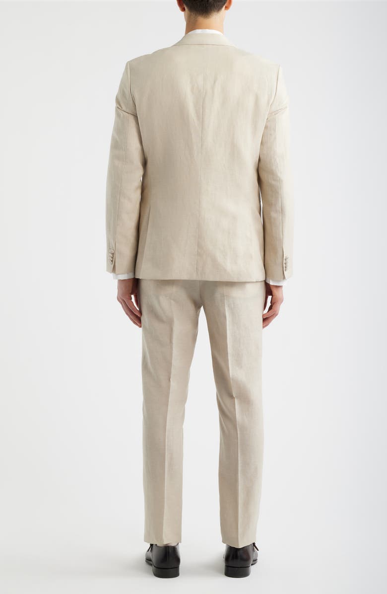 BOSS Huge Slim Fit Wool & Linen Suit, Alternate, color, Open Beige