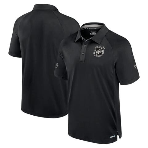 Men's Fanatics  Black NHL Authentic Pro Rink Raglan Polo