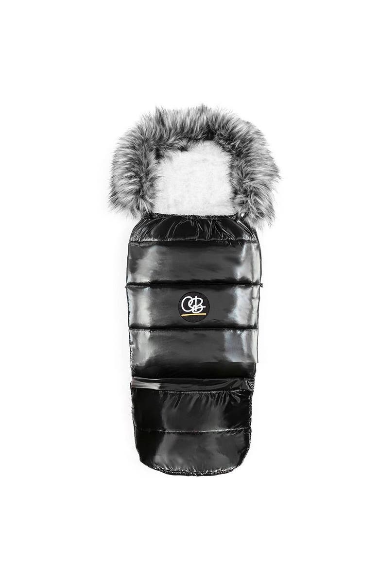 Cover Baby LLC Premium Wool Adjustable Footmuff, Alternate, color, Gray Wool In Satin Black