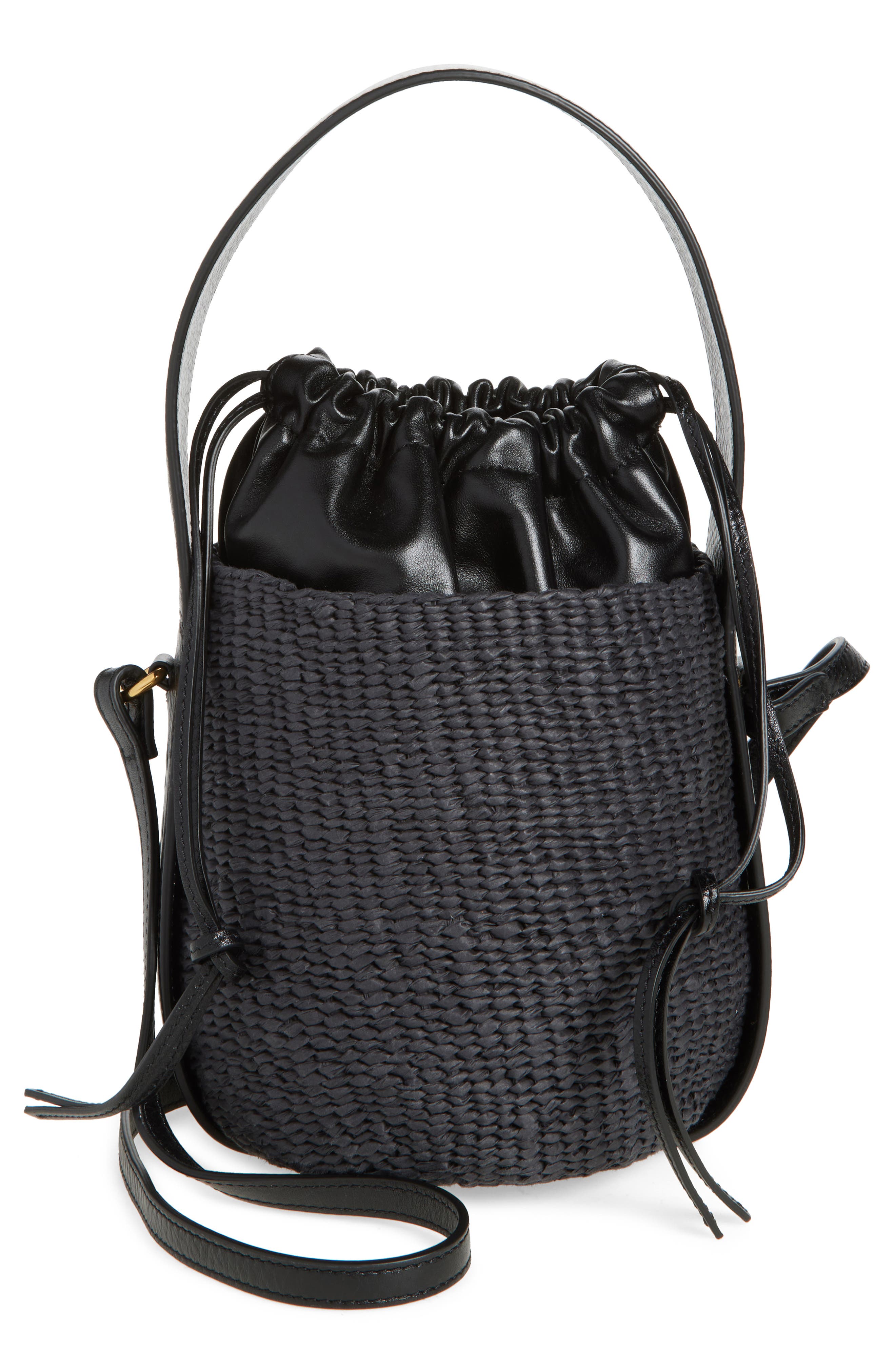 Chloé Woody Basket Bucket Bag, Main, color, 001 Black