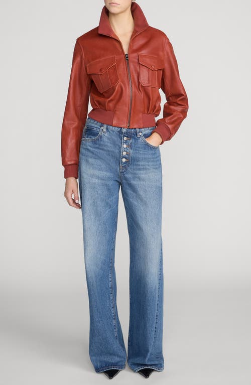 Frame Ace Leather Jacket In Paprika