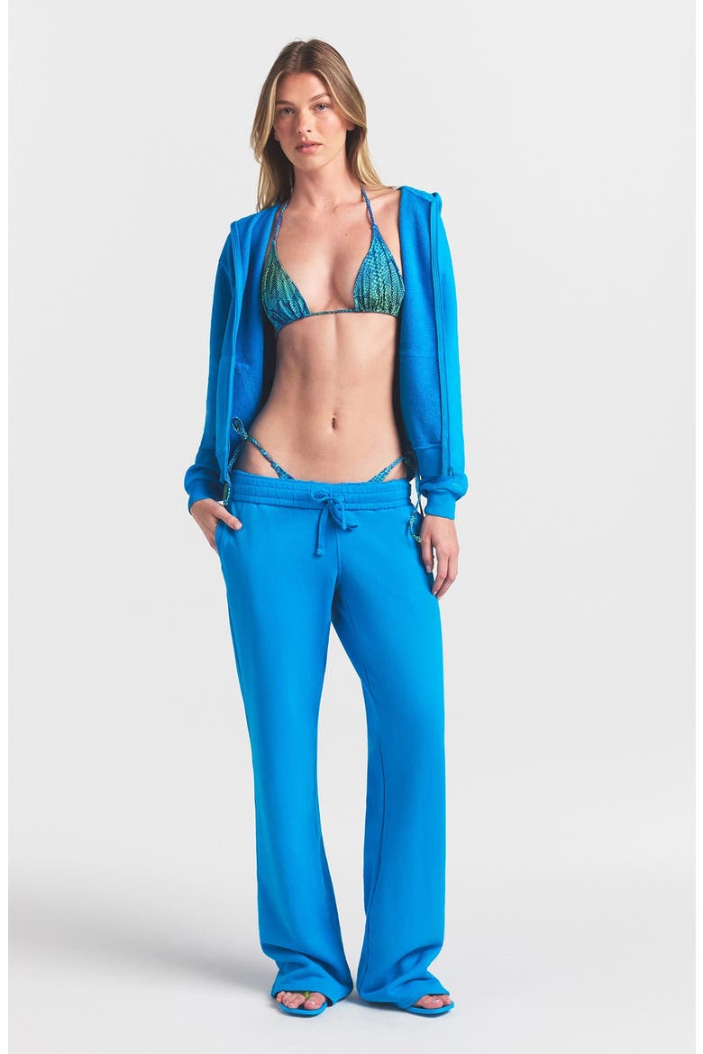 French Terry Zip Up Hoodie, Alternate, color, CERULEAN