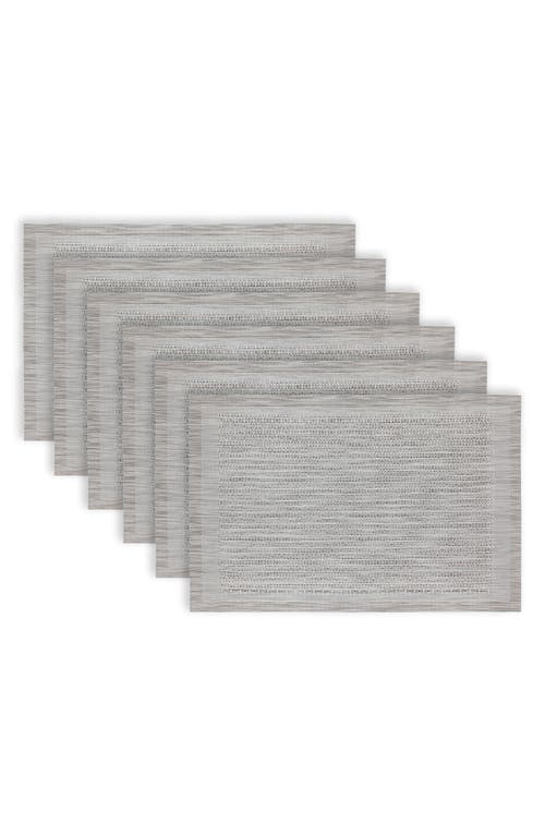 Dainty Home Set Of 6 Vinyl Placemats In Border Design Silver