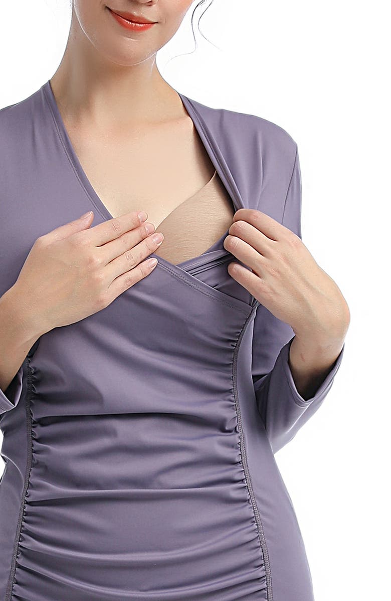 Kimi and Kai Essential Active Maternity/Nursing Top, Alternate, color, Lavender