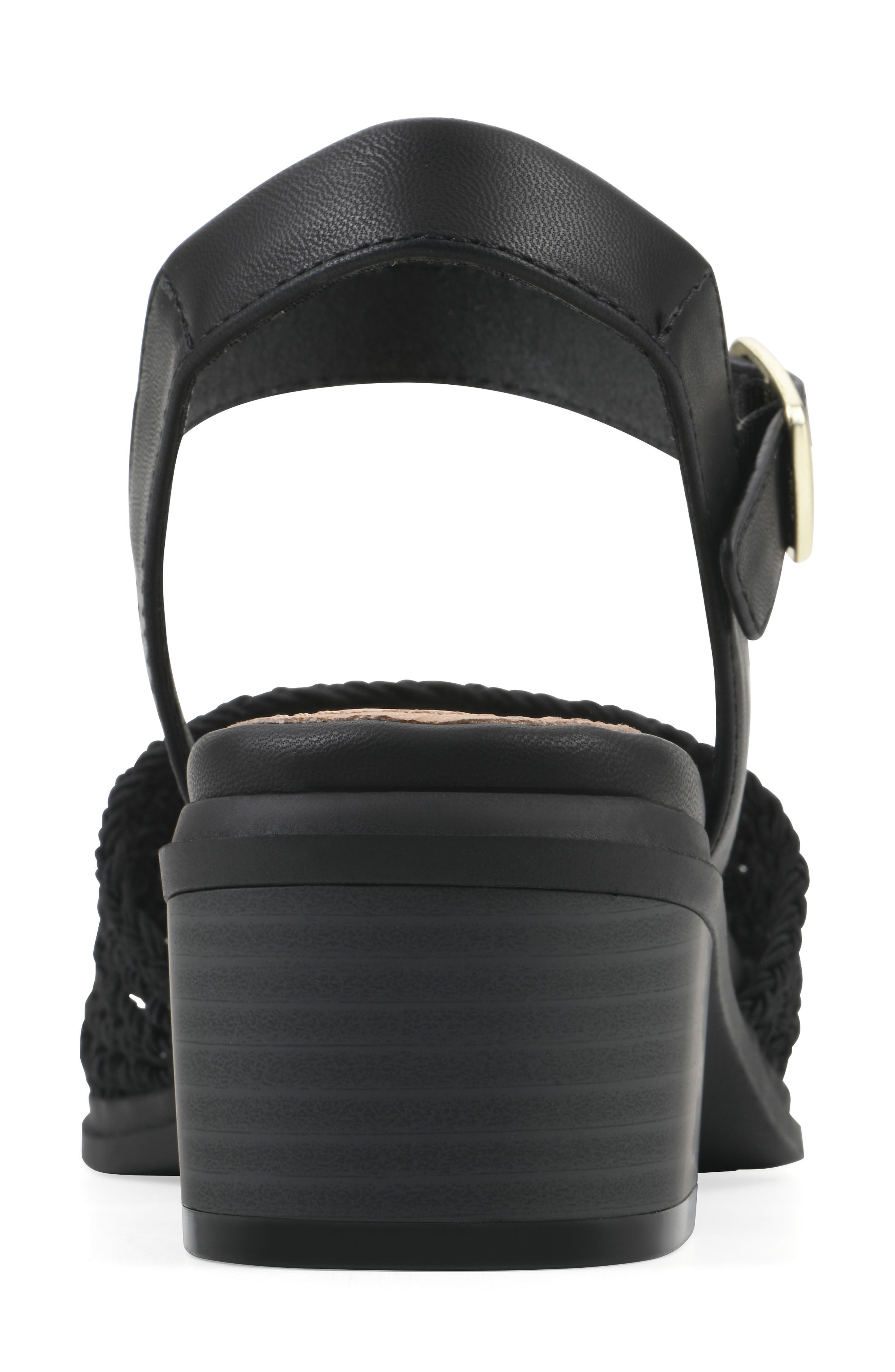 CLIFFS BY WHITE MOUNTAIN Cortland Block Heel Sandal, Alternate, color, Black/ Burnished/ Smooth