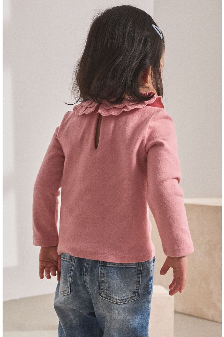 Kids' Eyelet Collar Top, Alternate, color, PINK