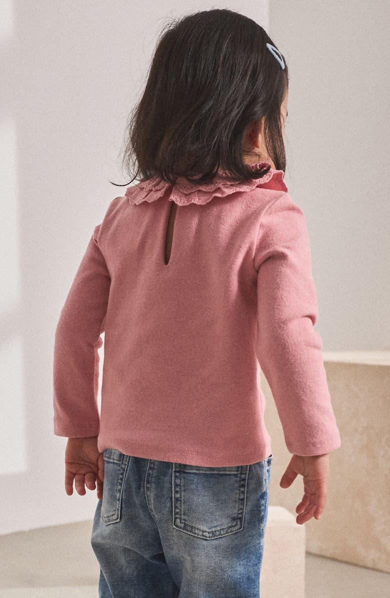 NEXT Kids' Eyelet Collar Top, Alternate, color, Pink