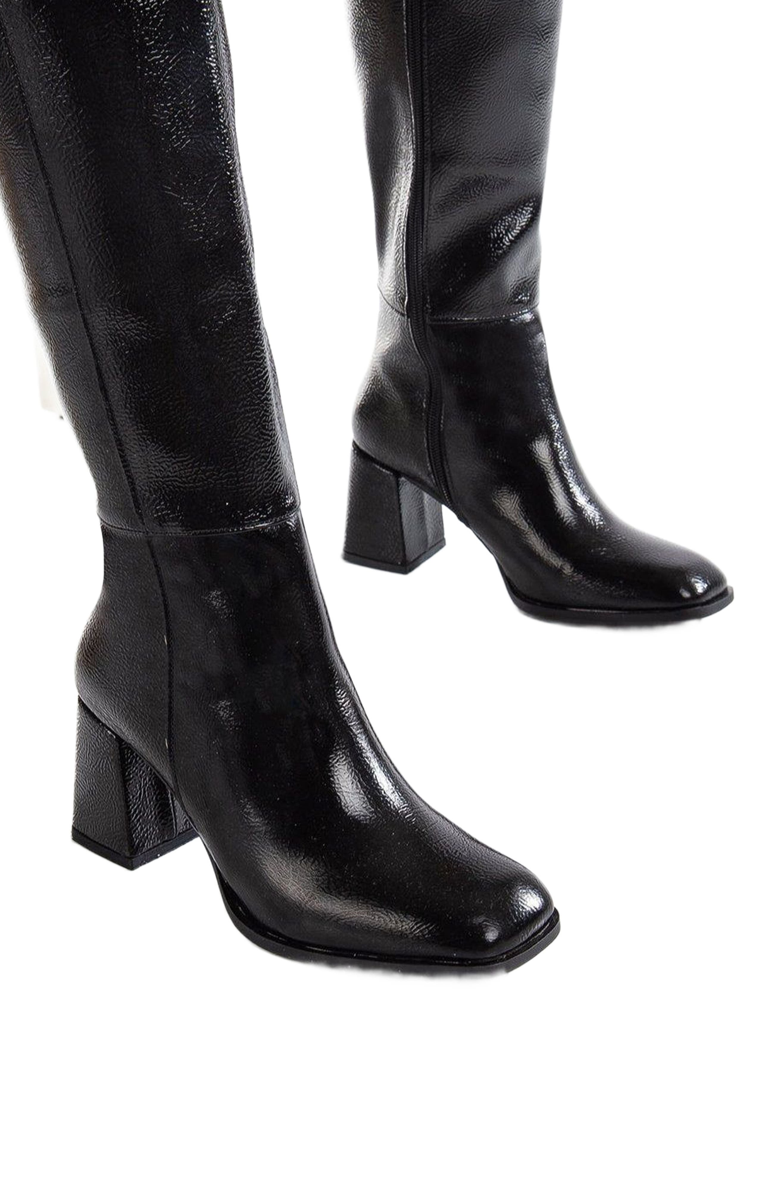 Adele Knee High Boots, Alternate, color, black patent