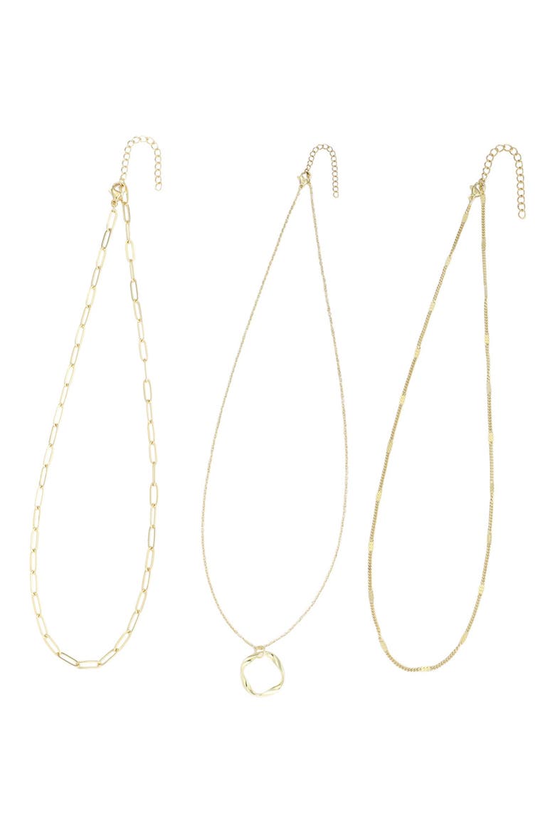 Set of 3 Assorted Chain Necklaces, Alternate, color, GOLD