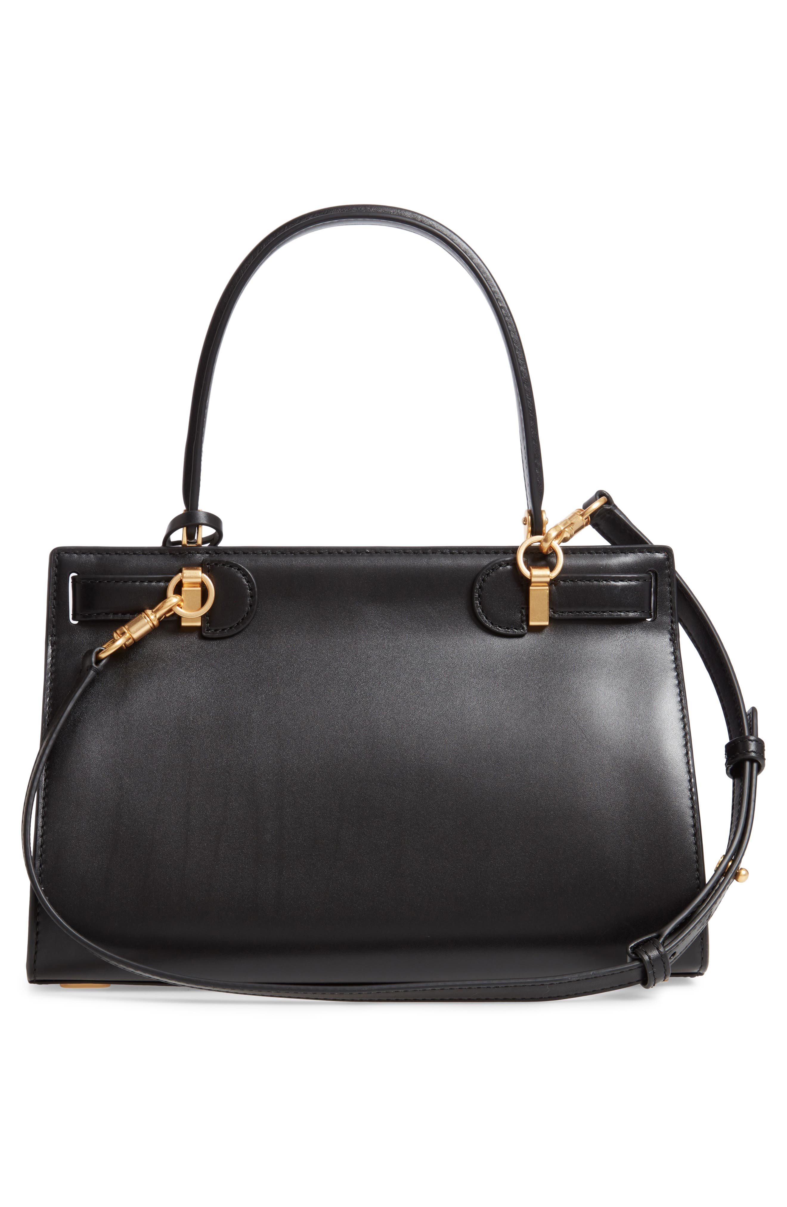 Small Lee Radziwill Leather Bag, Alternate, color, BLACK