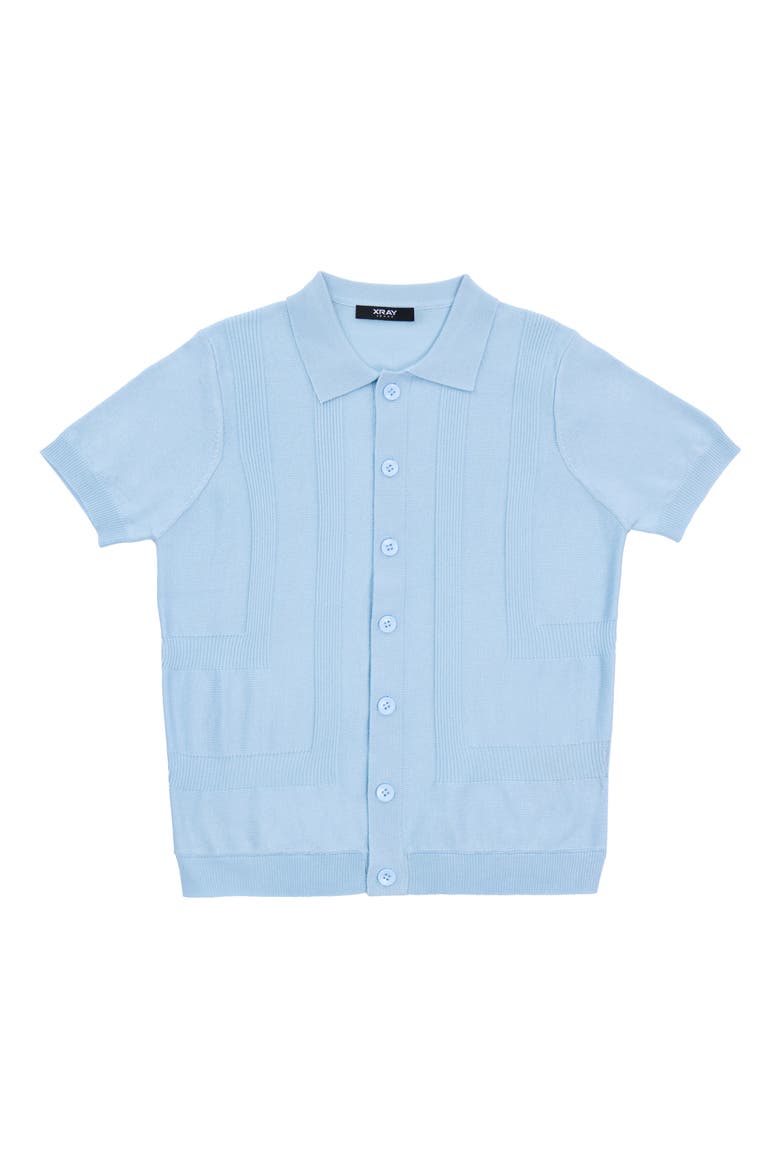 Kids' Short Sleeve Cardigan, Main, color, BABY BLUE