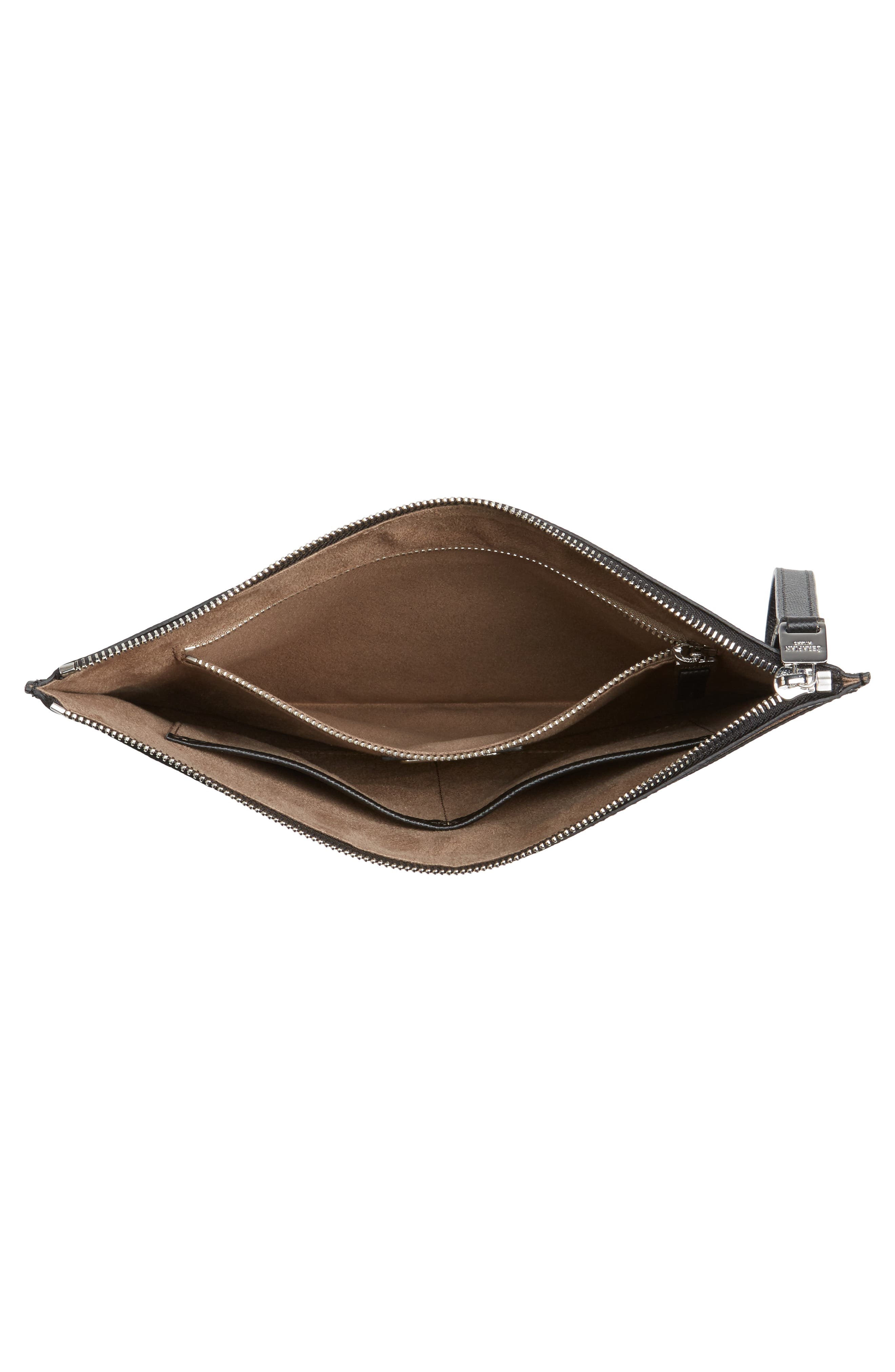 Evolution Leather Clutch, Alternate, color, BLACK