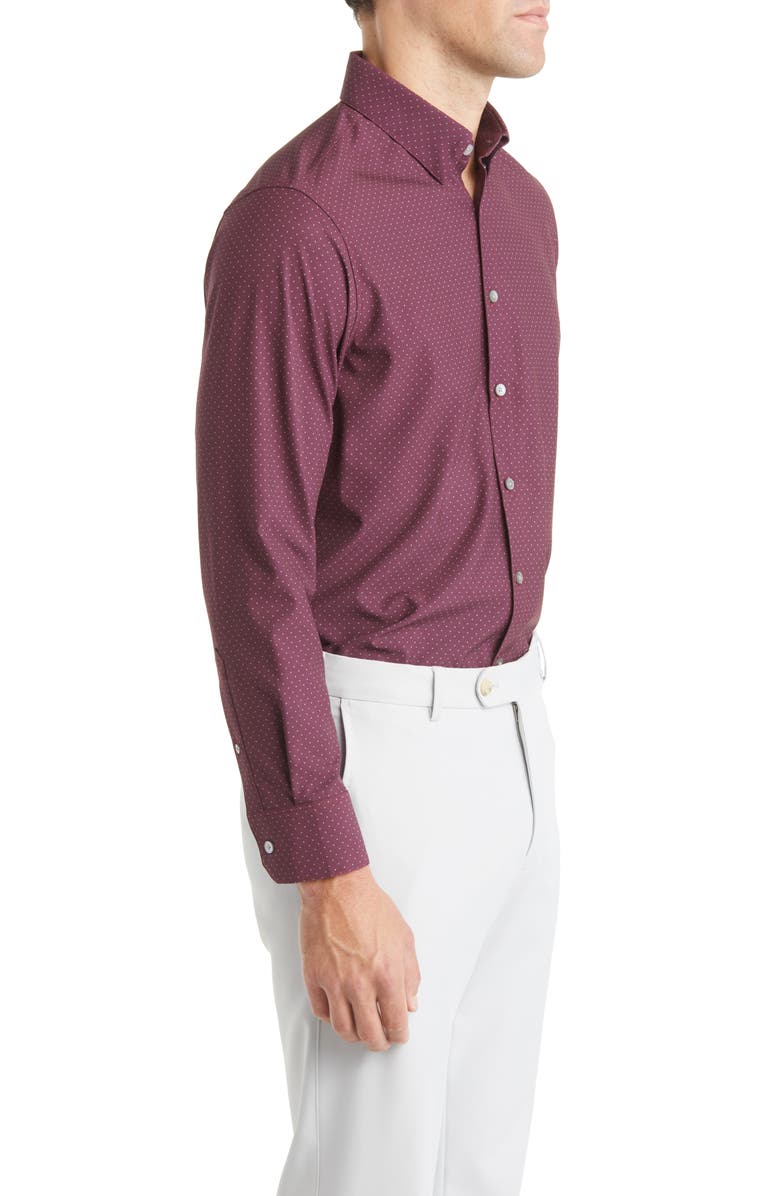 Mizzen+Main Leeward Trim Fit Dot Print Performance Button-Up Shirt, Alternate, color, 