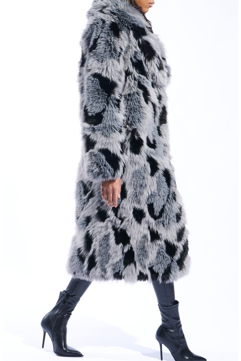 Adria Faux Fur Coat, Alternate, color, GREY MULTI