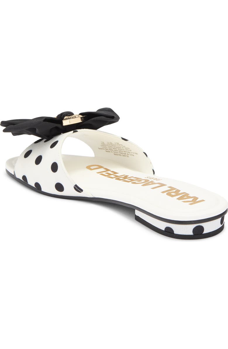KARL LAGERFELD PARIS Ciaran Bow Slide Sandal, Alternate, color, White/ Black