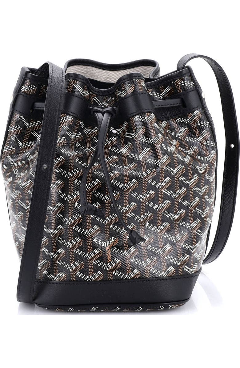 Pre-Owned Goyard Petit Flot Bucket Bag Coated Canvas PM, Main, color, Brown