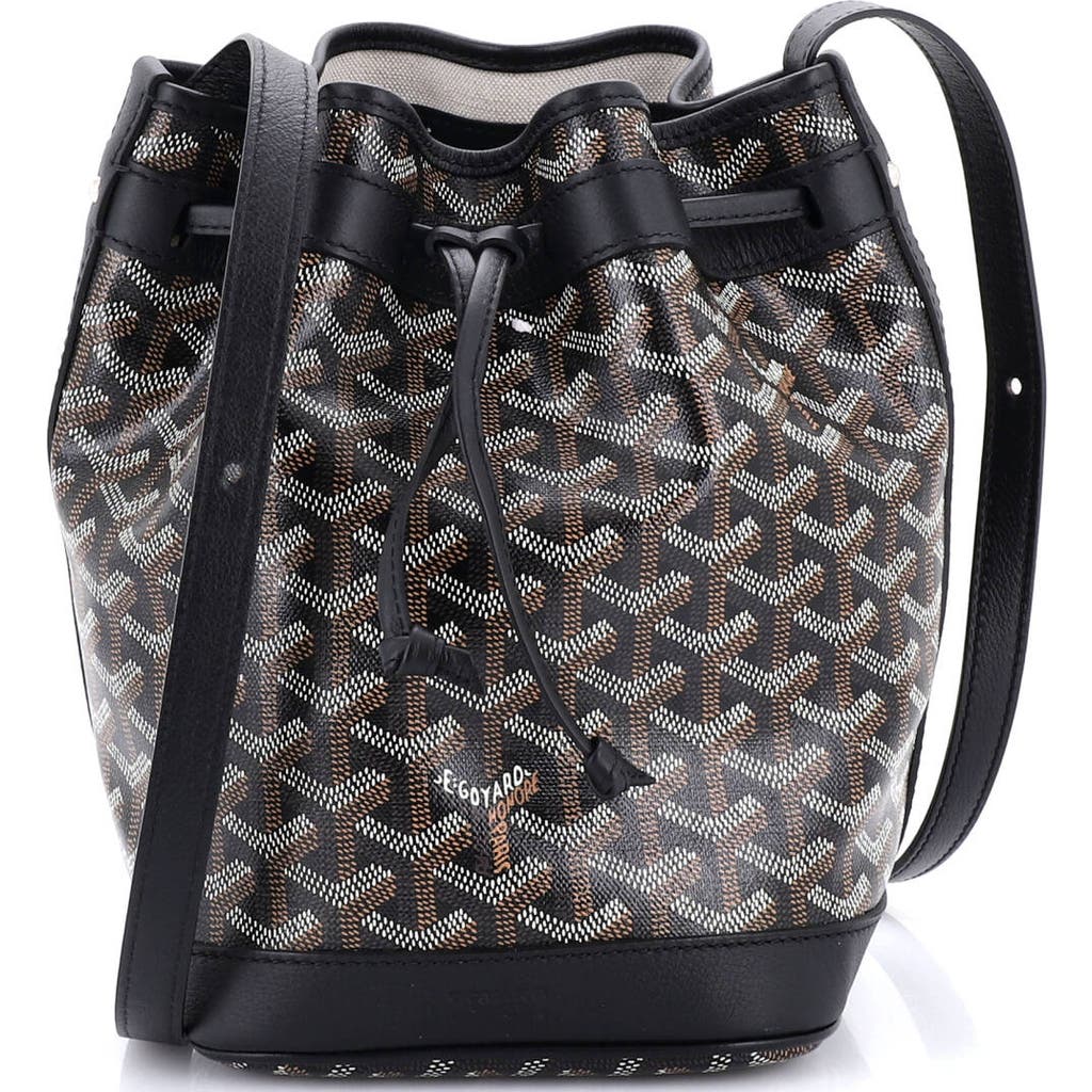 Pre-owned Goyard Goyard Petit Flot Bucket Bag Coated Canvas Pm In Brown
