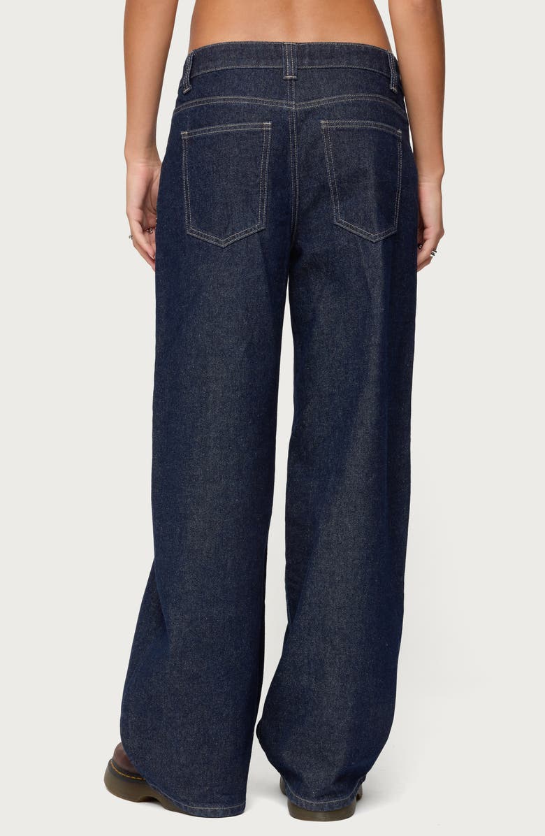 EDIKTED Polley Low Rise Wide Leg Jeans, Alternate, color, Dark-Blue-Washed