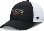 FANATICS Men's Fanatics Black/White Philadelphia Flyers Authentic Pro Rink Lockup Adjustable Trucker Hat