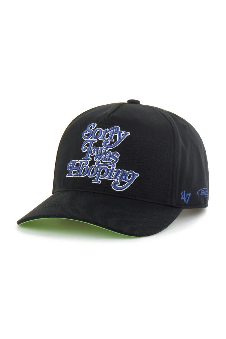 Men's Brand Seen by '47 Black Minnesota Timberwolves Sorry I Was Hooping Hitch Adjustable Hat, Alternate, color, Black