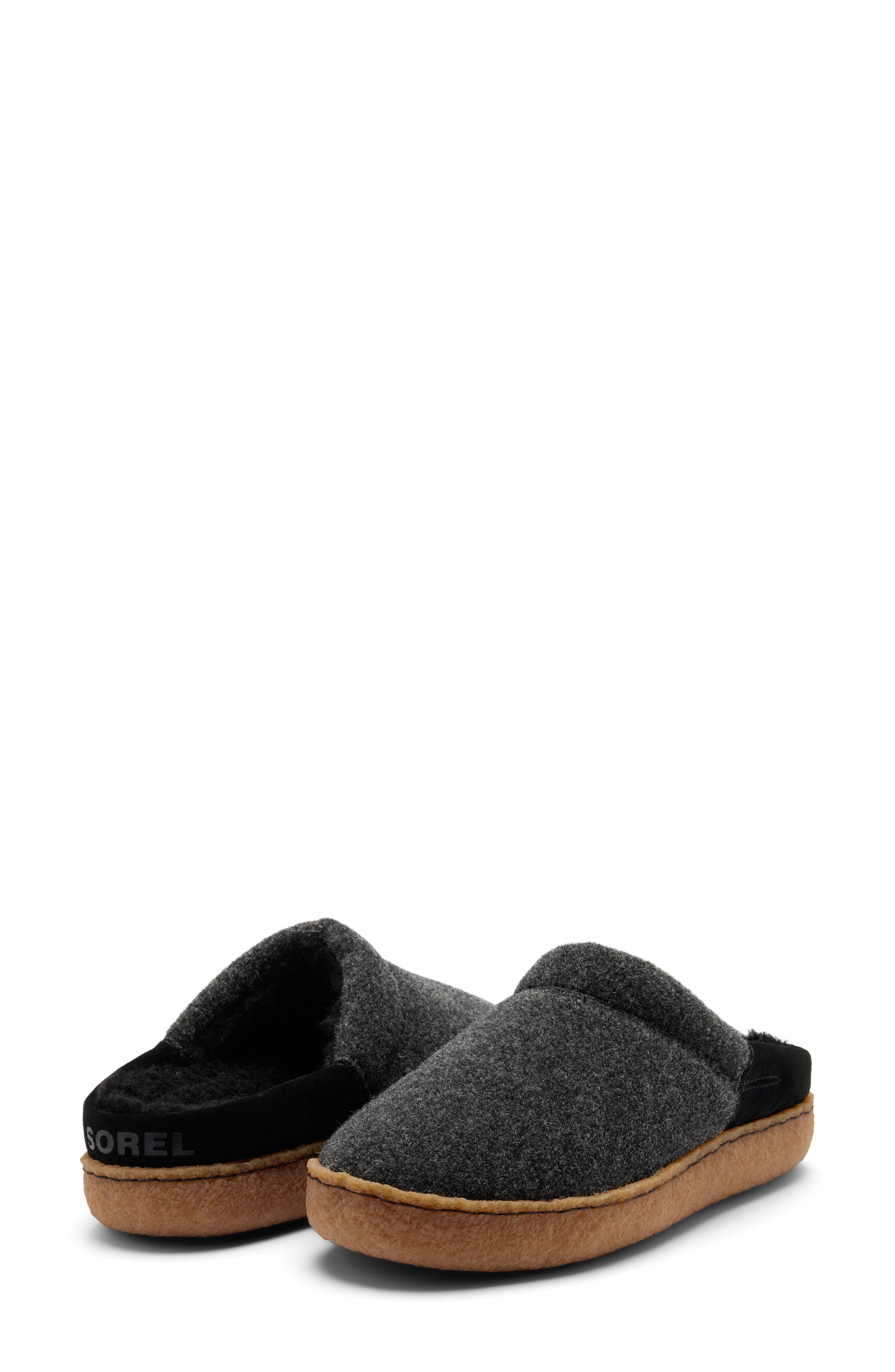 Nakiska III Faux Shearling Lined Slide Slipper, Alternate, color, BLACK/ GUM 2
