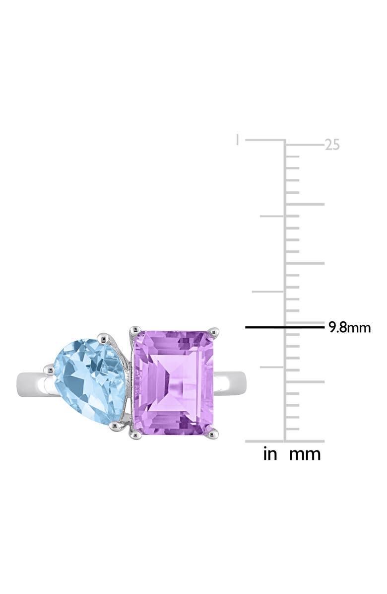 DELMAR Sterling Silver Sky Blue Topaz & Amethyst Ring, Alternate, color, Multicolor