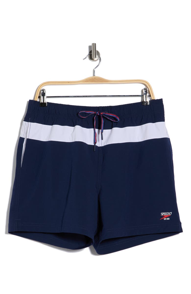 Speedo<sup>®</sup> Colorblock Volley Swim Trunks, Main, color, Navy