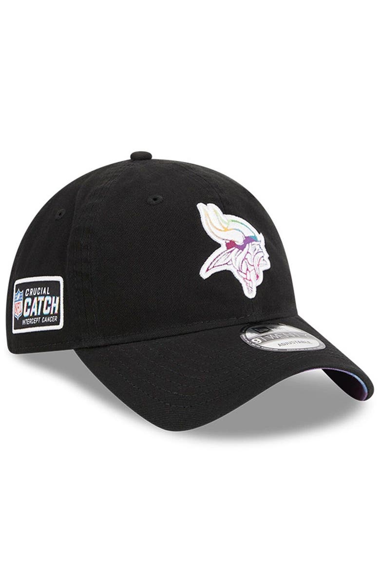 New Era Men's New Era Black Minnesota Vikings 2023 NFL Crucial Catch 9TWENTY Adjustable Hat, Main, color,