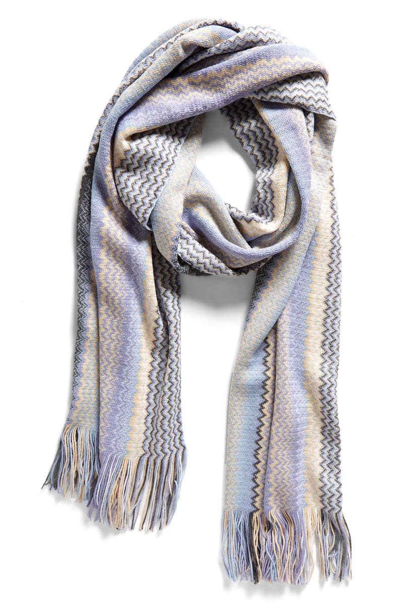 Missoni Chevron Stripe Wool Blend Scarf, Main, color, 