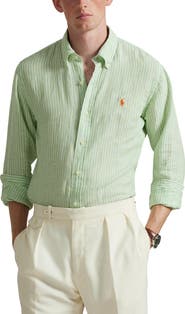 Polo Ralph Lauren Classic Fit Stripe Linen Button-Down Shirt
