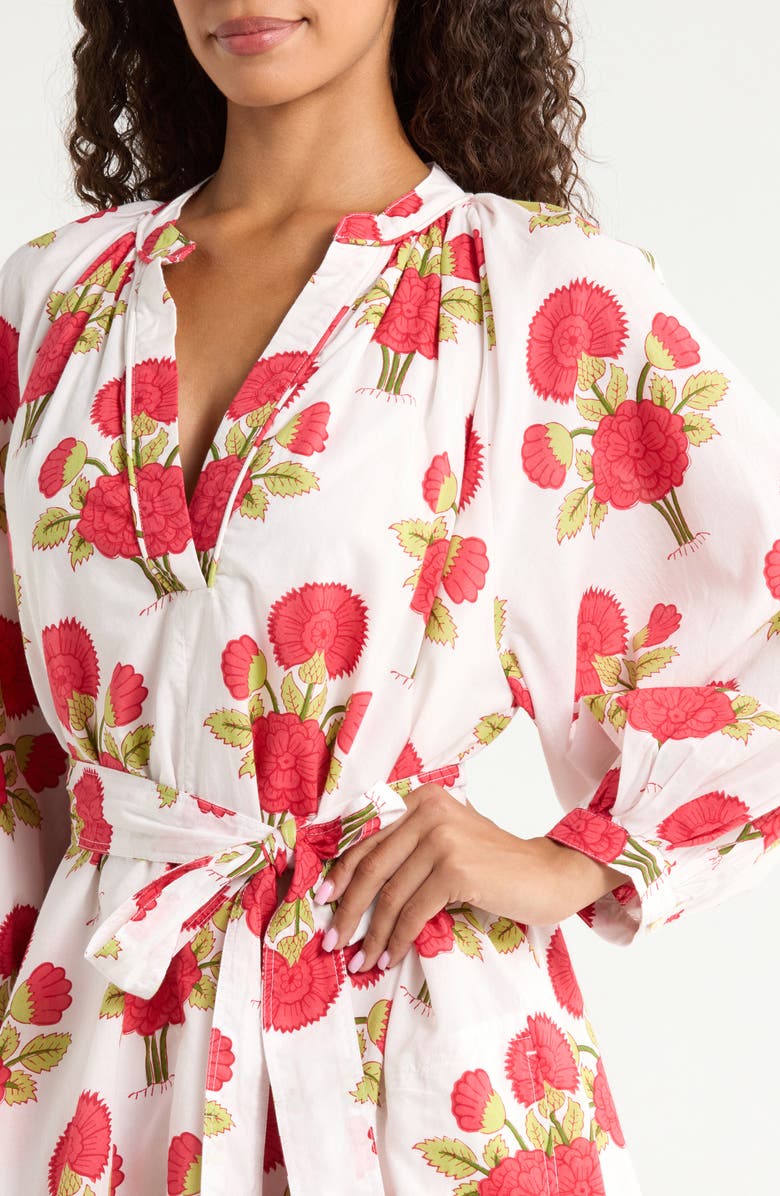 Faherty Kaia Floral Print Long Sleeve Dress, Alternate, color, Bloom Poem