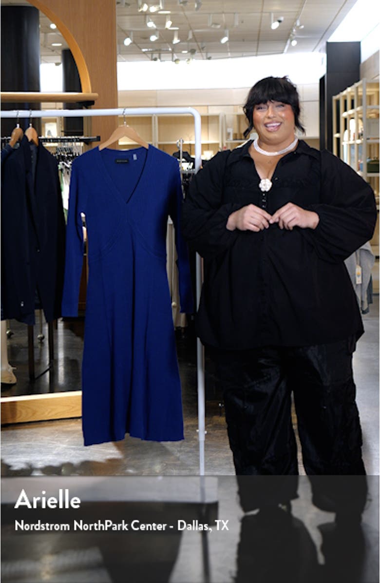 The Vanessa Long Sleeve Rib Sweater Dress, sales video thumbnail