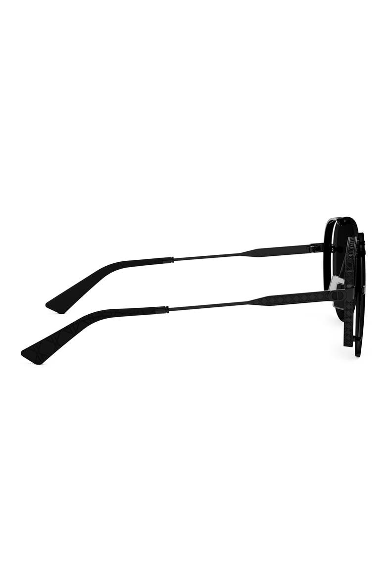 NeoDior A1U 61 Pilot Sunglasses, Alternate, color, SHINY BLACK / SMOKE