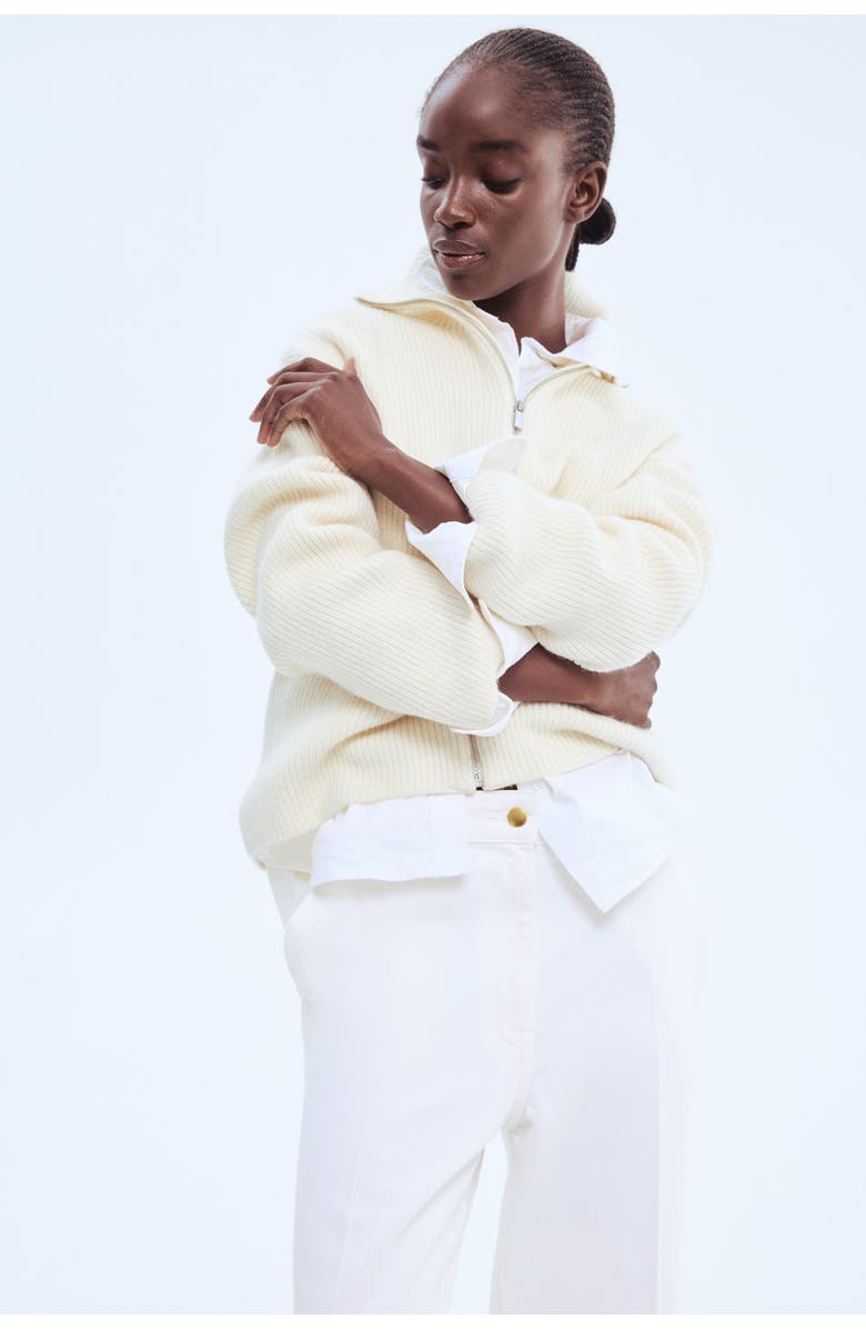 H&M Wide High Jeans, Alternate, color, White