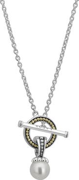 LAGOS Luna Pearl Toggle Pendant Necklace