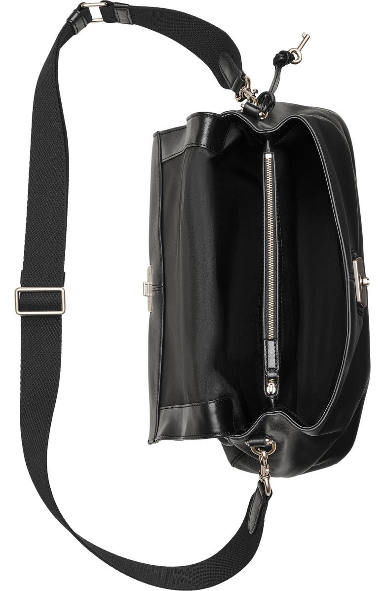 Marc Jacobs The Cristina Messenger Leather Shoulder Bag, Alternate, color, Black