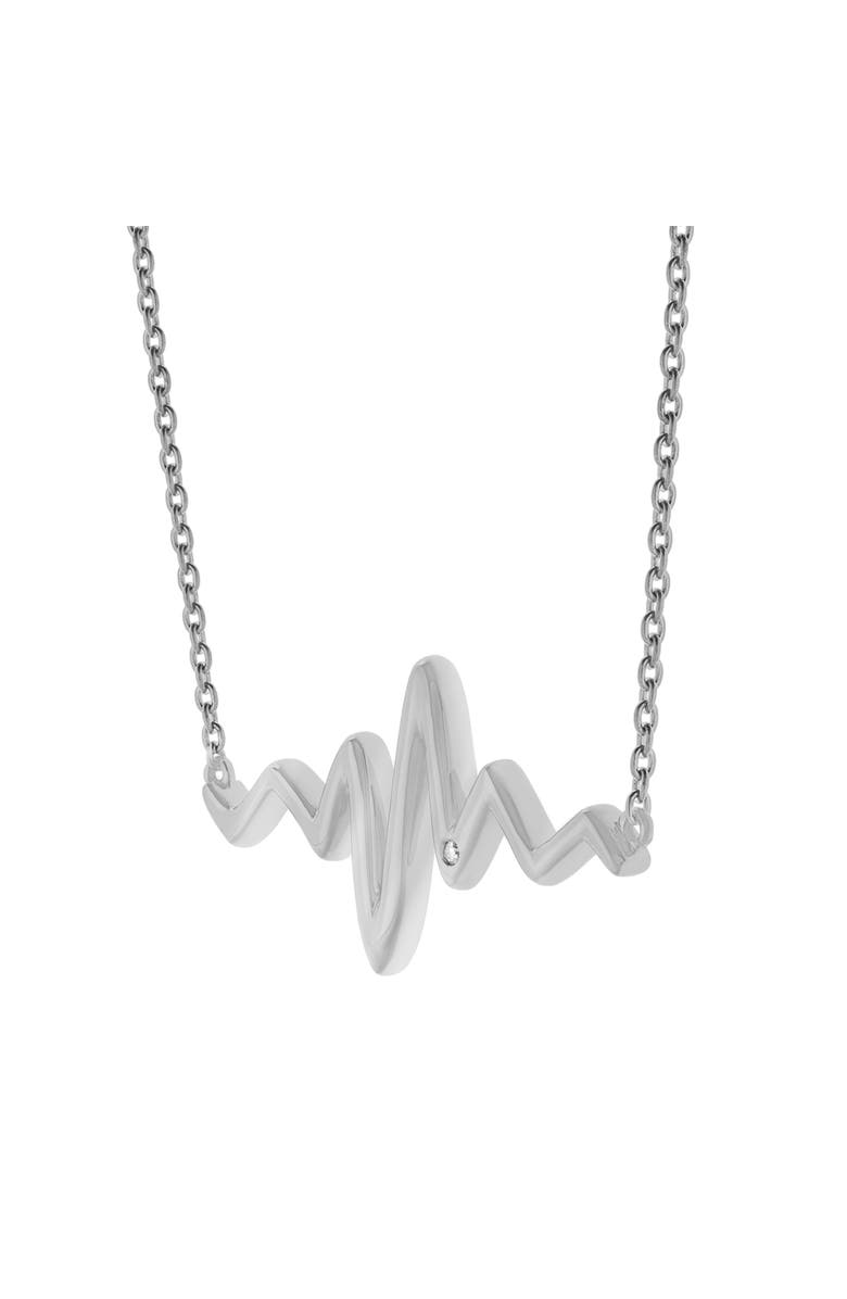 LuvMyJewelry Heartbeat Spark 0.01 Ct Diamond Necklace in 925 Sterling Silver, Alternate, color, Sterling Silver