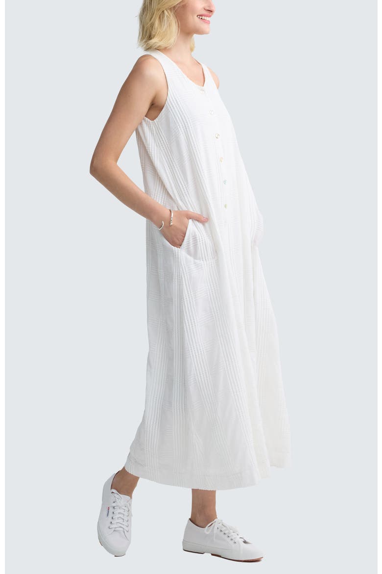 Isola Check-embroidered Jumpsuit, Alternate, color, Ecru