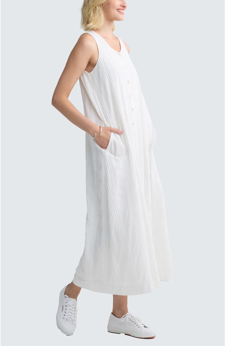 LUUKAA Isola Check-embroidered Jumpsuit, Alternate, color, Ecru