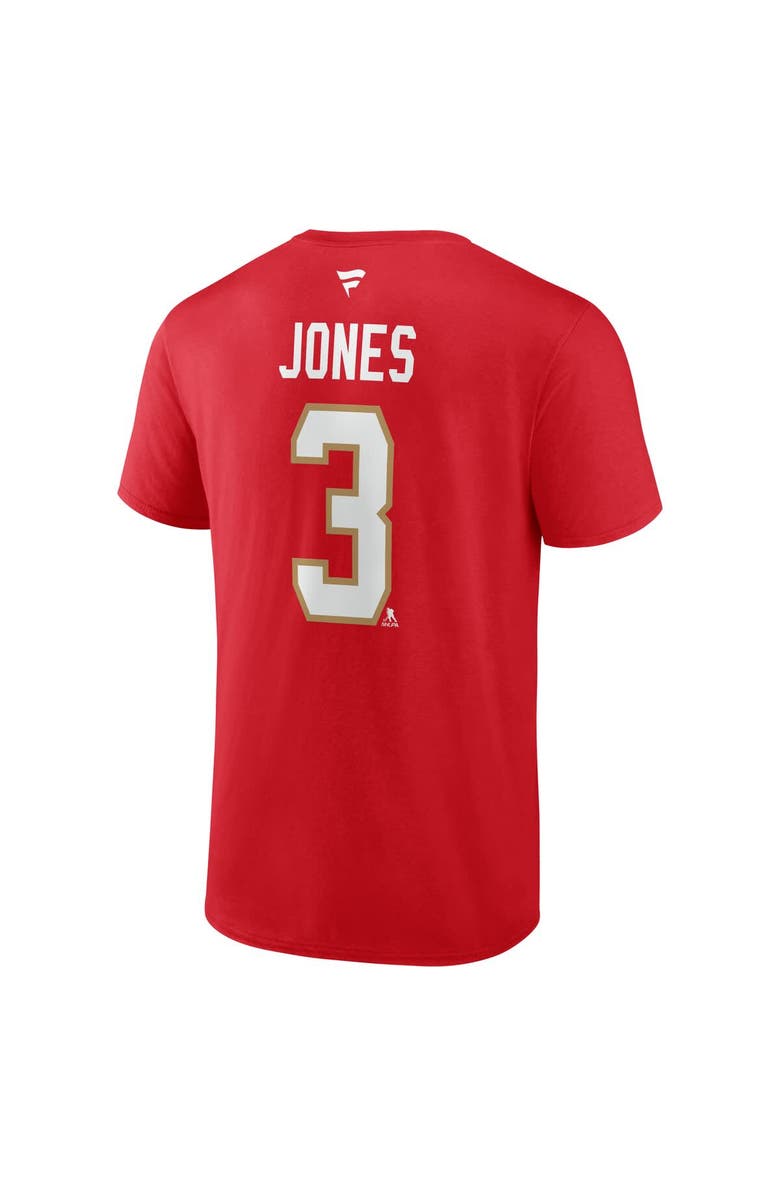 FANATICS Men's Fanatics Seth Jones Red Florida Panthers Authentic Stack Name & Number T-Shirt, Alternate, color, Red