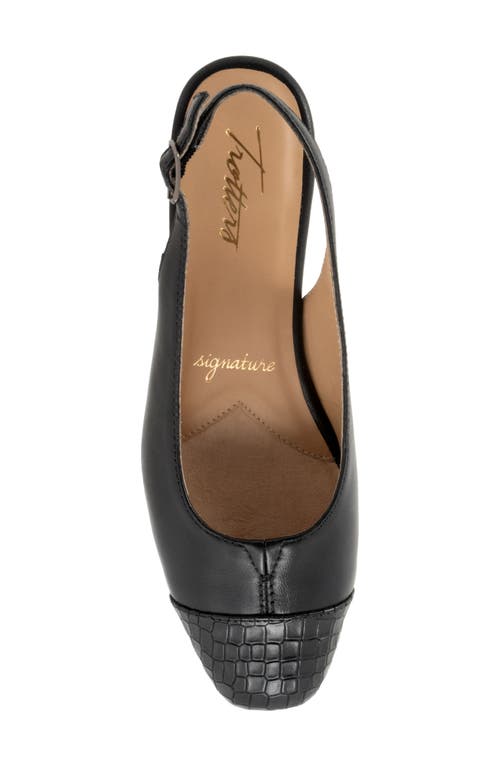 Trotters Dea Slingback Cap Toe Wedge Pump In Black