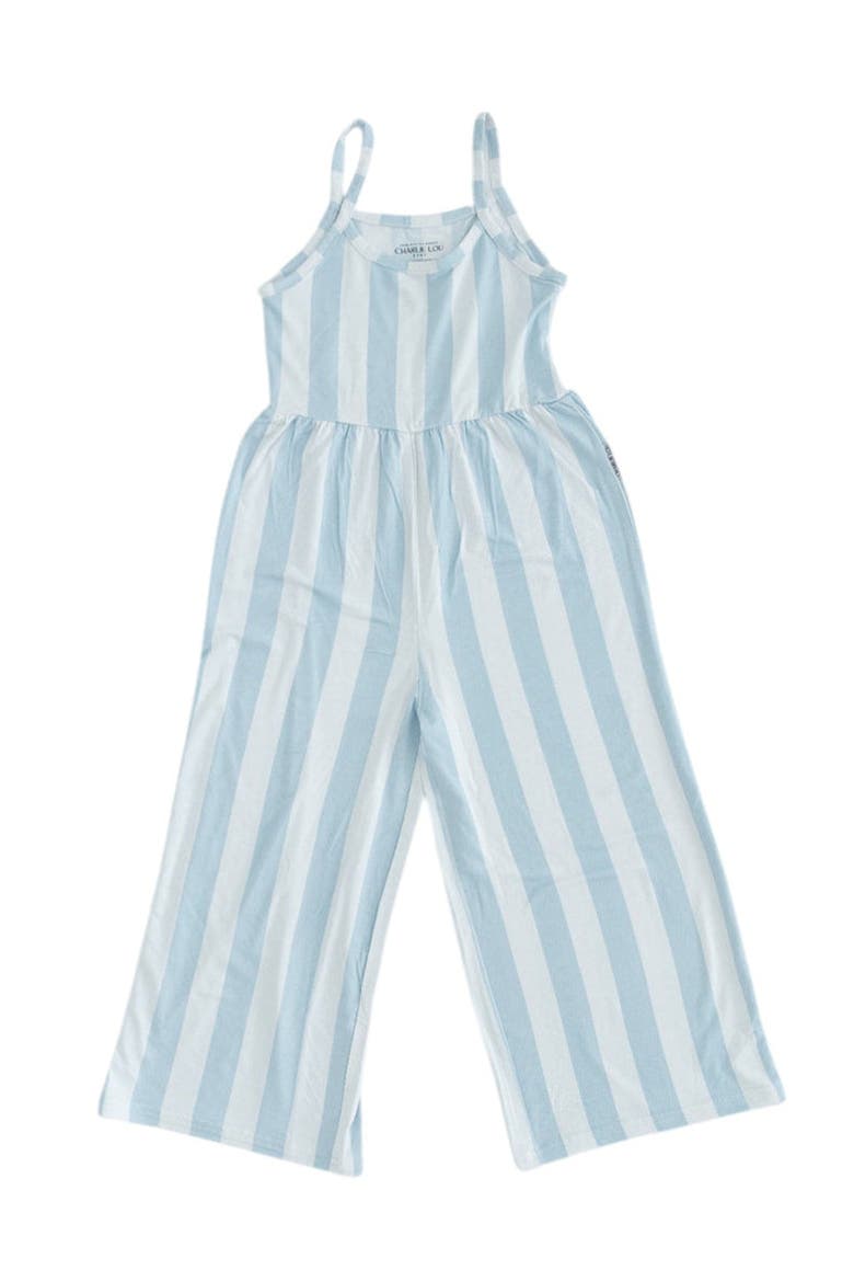 Baby Girl's Cotton Candy Stripes Wide Leg Jumpsuit, Main, color, Blue