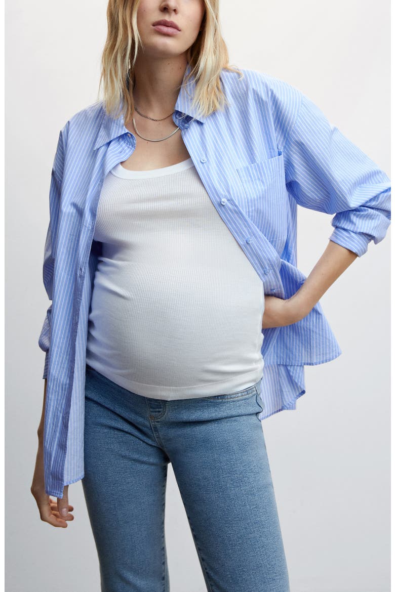 Flared Crop Maternity Jeans, Alternate, color, MEDIUM BLUE