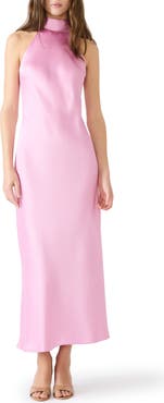 Steve Madden Lara Satin Bias Cut Maxi Dress