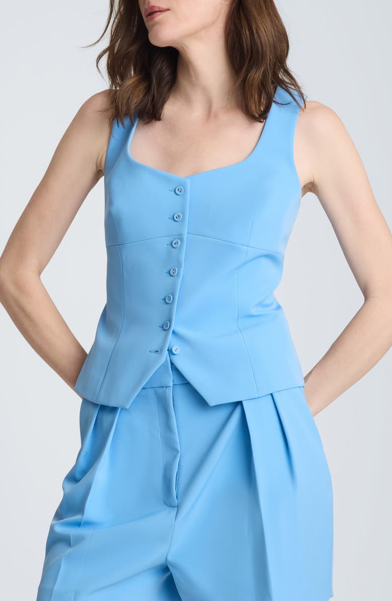 Kenneth Cole Bustier Button-Up Vest, Main, color, 