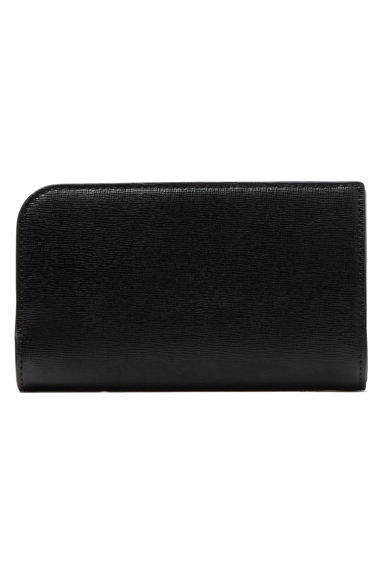 medium devin saffiano leather zip wallet, Alternate, color, BLACK